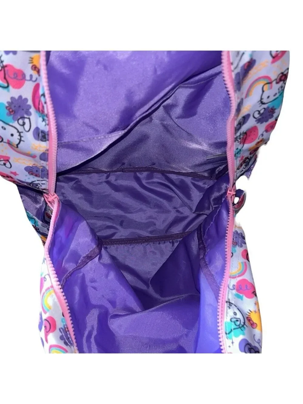 Sanrio Hello Kitty Pink with Purple  All-Over Print Nylon Backpack NWOT